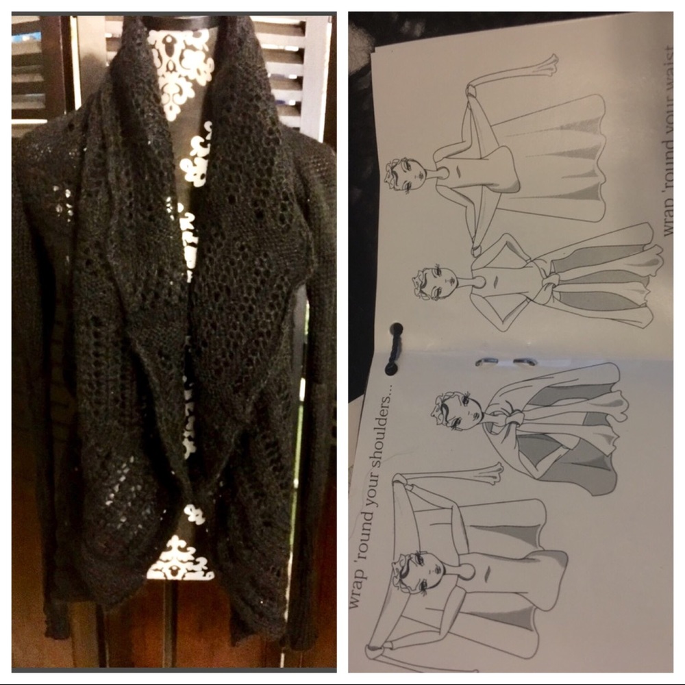 New! Black Sweater Multi Wrap